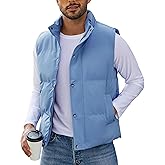 Flygo Mens Puffer Vest Winter Padded Vests Lightweight Stand Collar Sleeveless Quilted Jackets Outerwear