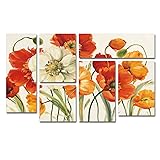 Poppies Melody I by Lisa Audit Six Panel Art Set