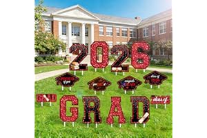 MEUARAS 2026 Graduation Yard Signs - 14-Piece Graduation Decor,Lawn Congrats Grad Sign with Stands, Suitable for College High