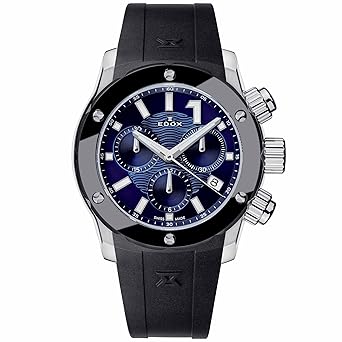 Amazon Edox Women S Co 1 38 Mmブラックゴムバンドスチールケース