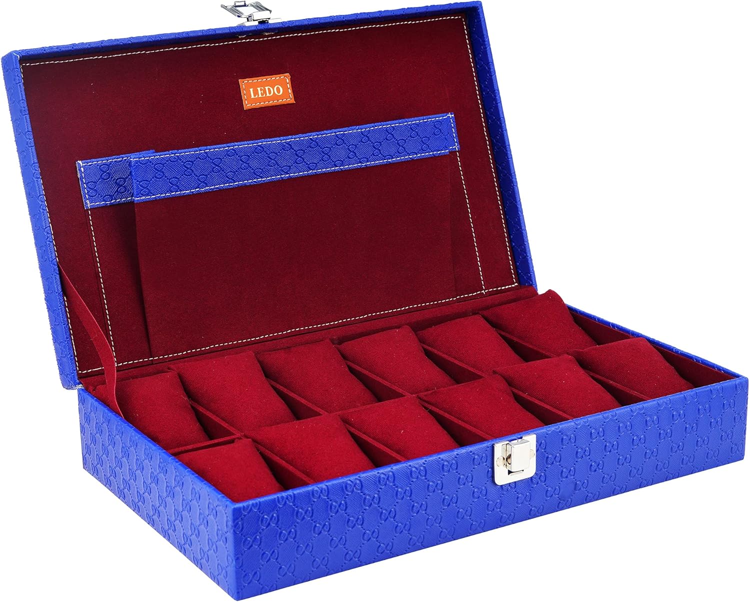 LEDO Watch Box Holder Organizer Case for Men and Women with 12 Slots of