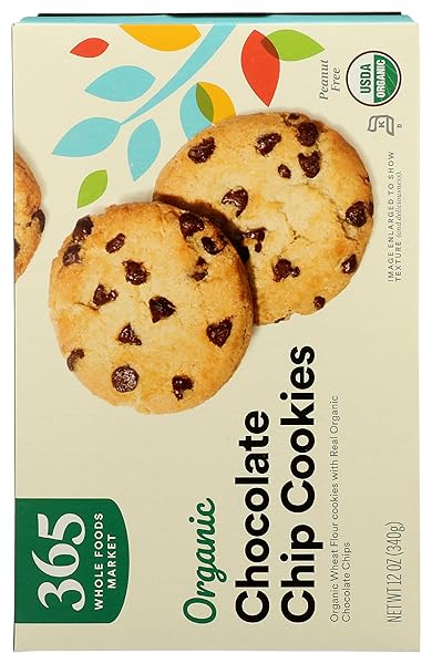 365 BY WHOLE FOODS MARKET, ORGANIC CHOCOLATE CHIP COOKIES, 12 OUNCE