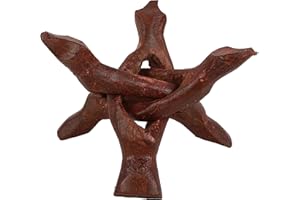 Indian Consigners Cobra Wooden Tripod Stand (Stained (Reddish Brown), 4 Inches)