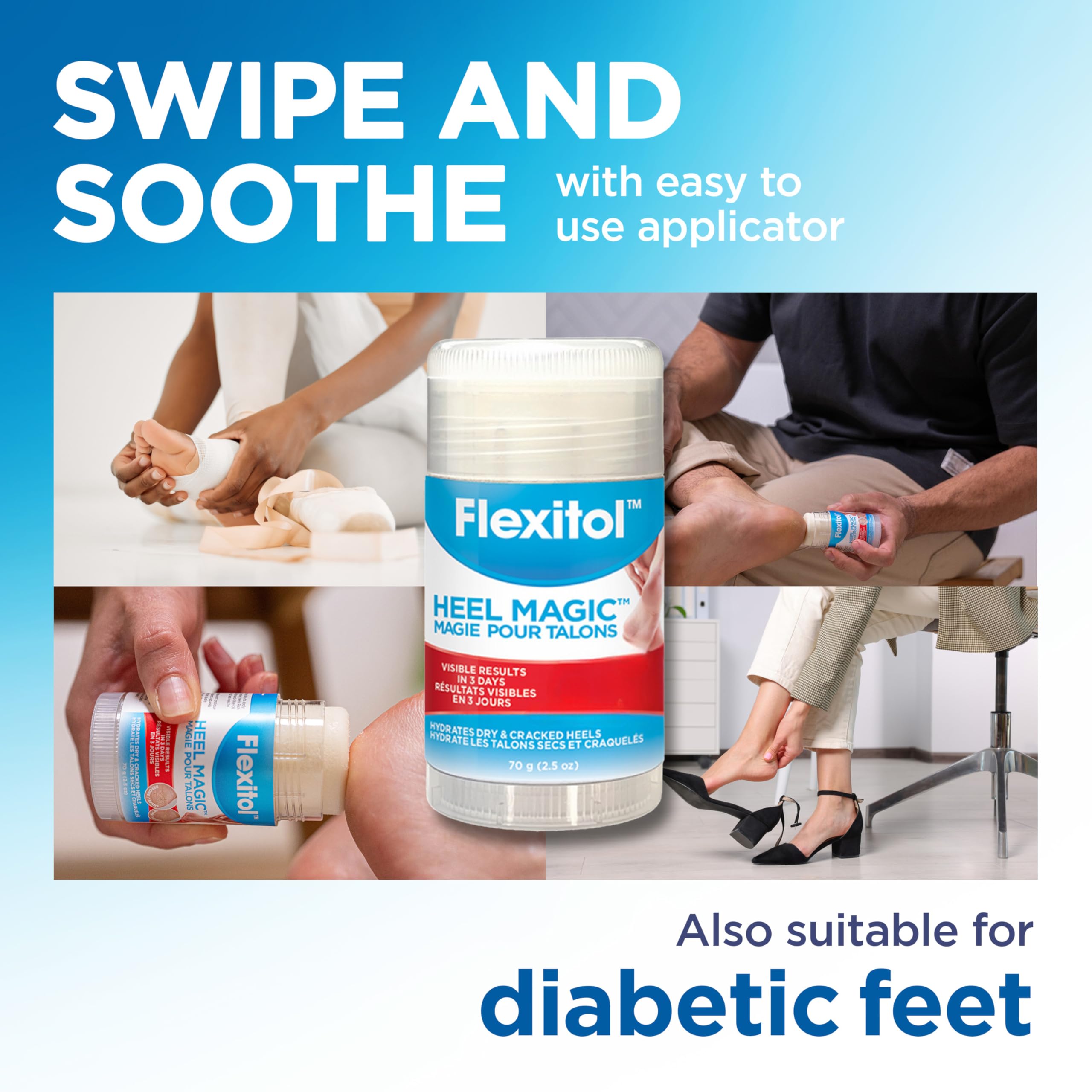 Flexitol Heel Magic For Dry Skin or Rough Heels with Shea Butter & Vitamin E, 2.5 Ounce