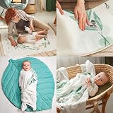 ODOXIA Baby Milestone Blanket Leaves Cotton Muslin 115 x 115 cm Includes Frames view 4