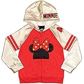 Disney Minnie Mouse Girls French Terry Zip-Up Hoodie with Pockets