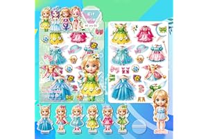 JHGCVX Magnetic Princess Dress Up Paper Doll for Girls Ages 3-7， Magnetic Doll Dress Up Clothes Puzzles Game for 3+ Year Old Learning Created Imagine Set（Elf Series）
