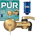 PUR Plus Faucet Mount Water Filtration System with Mineral Core Filter, Horizontal, Brass, PFM410F
