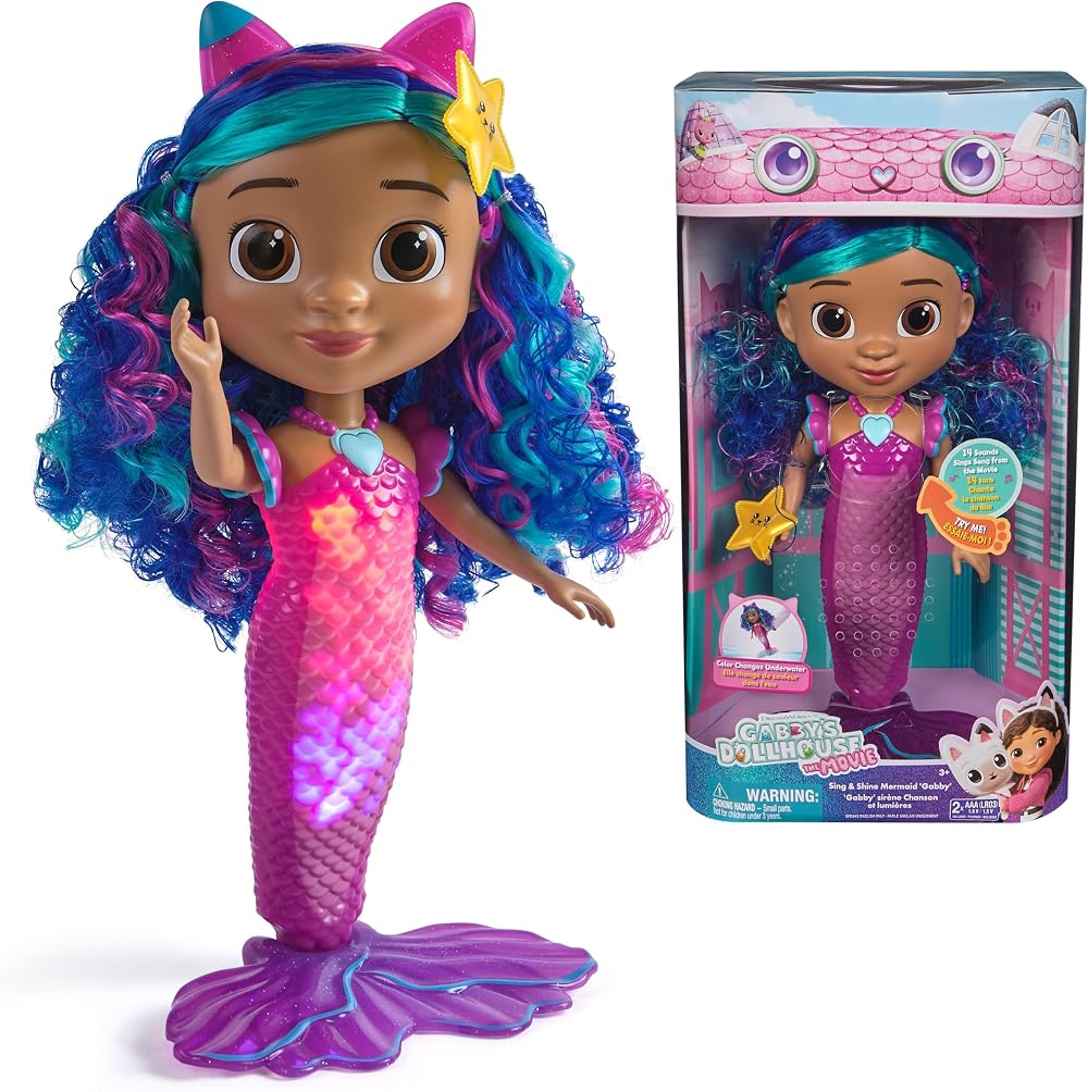 Gabby’s Dollhouse Sing & Shine Mermaid Gabby Toy