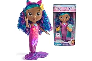 DREAMWORKS GABBY'S DOLLHOUSE The Movie, Sing & Shine Mermaid Gabby, Waterproof Mermaid Doll with Lights & Sounds, Kids Toys for Girls & Boys Ages 3 and Up