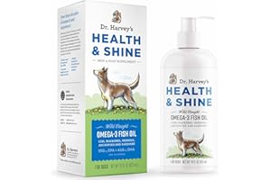 Dr. Harvey’s Health & Shine Omega 3 Fish Oil for Dogs from Wild Caught Mackerel, Herring, Anchovies and Sardines - Supports B