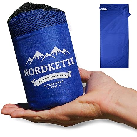Nordkette™ Hüttenschlafsack aus Mikrofaser mit Reißverschluss leicht, Schlafsack-Inlett, seidig weiche Mikrofaser, Schlafsack