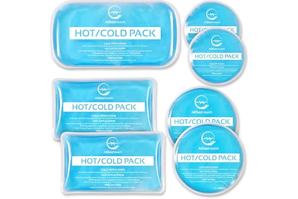Reusable Cold Gel Ice Packs for Injuries | 7 Pack Cold Compress Gel Ice Pack for Knee, Neck, Hip, Shoulder & Back Pain