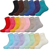 JaGely 20 Pairs Fuzzy Socks Bulk for Women Valentine's Day Gifts Fluffy Cozy Slipper Socks Warm Soft Winter Sleeping Gift for Men Home, Multicolored, Yoga