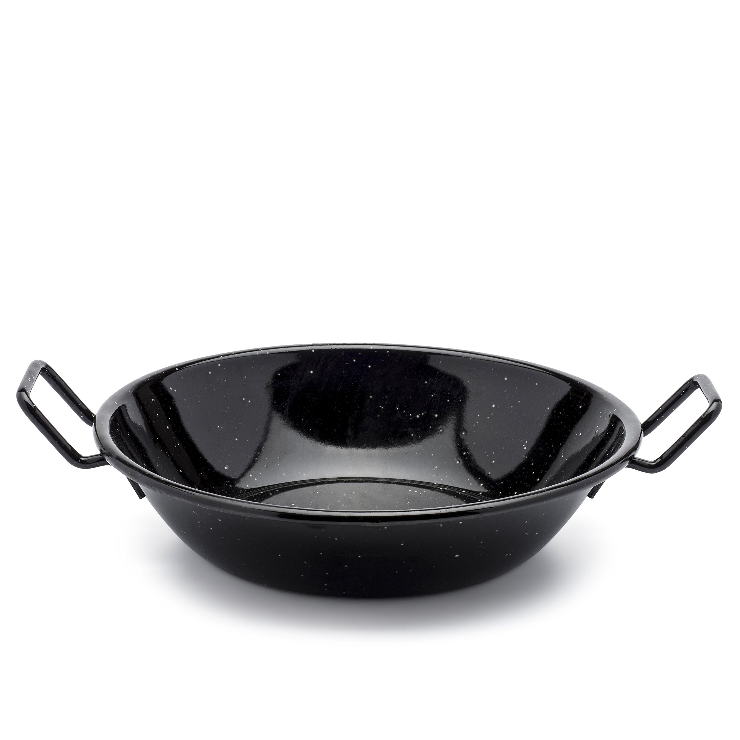 Zinel 4501 Pan Kadai/Wok with Handles, Enamel, Black/White Dots, 20cm