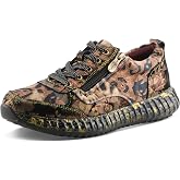 Spring Step L`Artiste Javana Women's Sneaker with Padded Collar | Leather and velvet upper with metallic lace accents, padded collar, zipper closure, and rubber outsole
