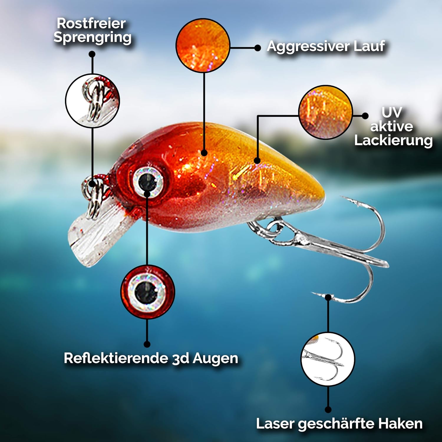 finetics - Juego de Mini señuelos de Pesca para Trucha, Perca ...