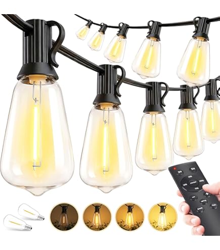 Festoon Lights Outdoor Dimmable, Bomcosy G40 100Ft Outdoor String