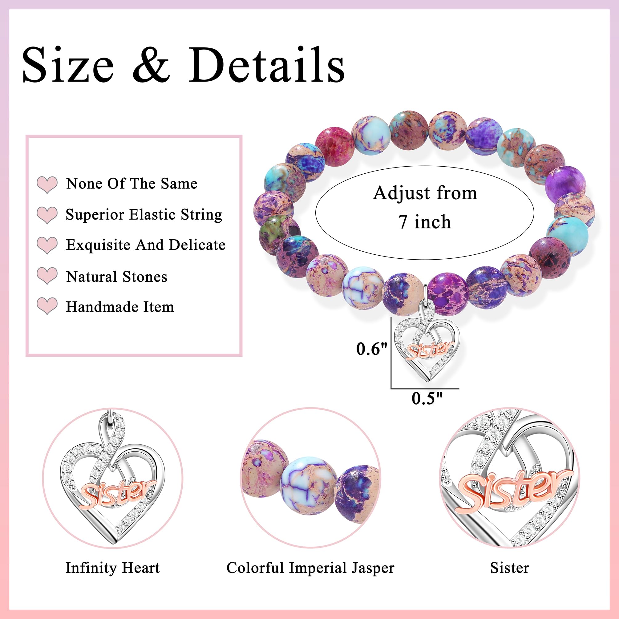 Sister Birthday Gifts, Birthday Christmas Mothers Day Gifts for Sister Sis Set of 8
