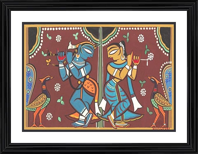 *RadhaKrishna* A Famous Painting by Jamini Roy, Wall Décor Frame