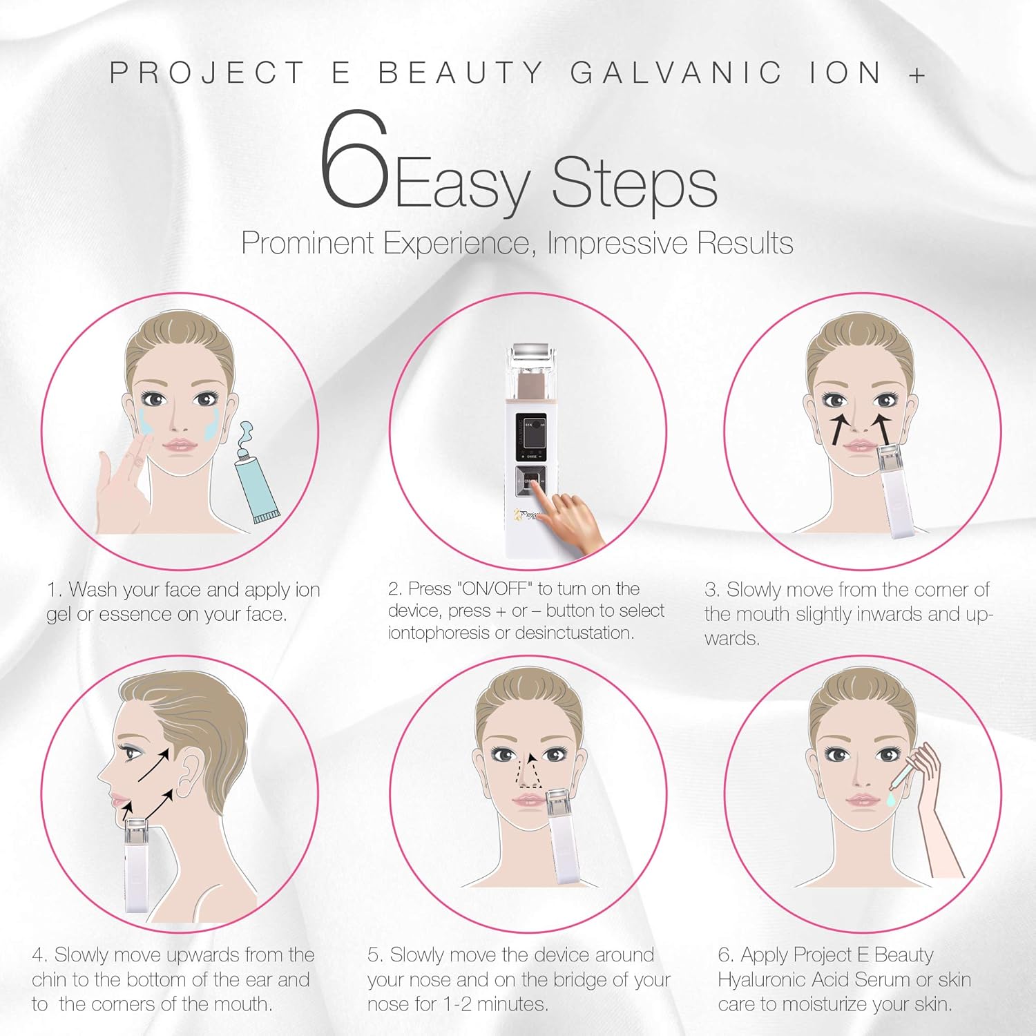 Project E Beauty Galvanic Facial Lifting Roller | Wireless Galvanic Facial Machine Skin Care Reduce Wrinkles Skin Tightening Firming Fine Lines Desincrustation Deep Pore Cleansing Rejuvenation Device: Beauty