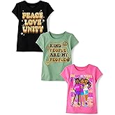 The Children's Place Girls Sports,Trends,Icons Short Sleeve Graphic T-Shirts,3 Pack