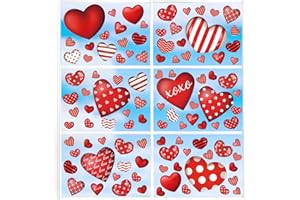 PAIVSUN Valentines Day Window Clings Sticker,Valentines Day Decals for Home Wedding Anniversary Party Decor,Love Heart Valentine Decorations for Glass Window