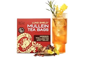 Tea Facto Lung Shield Mullein Lung Tea Bags – Whole Leaves Mullein Leaf Tea with 8 Herbs – 10 Packs