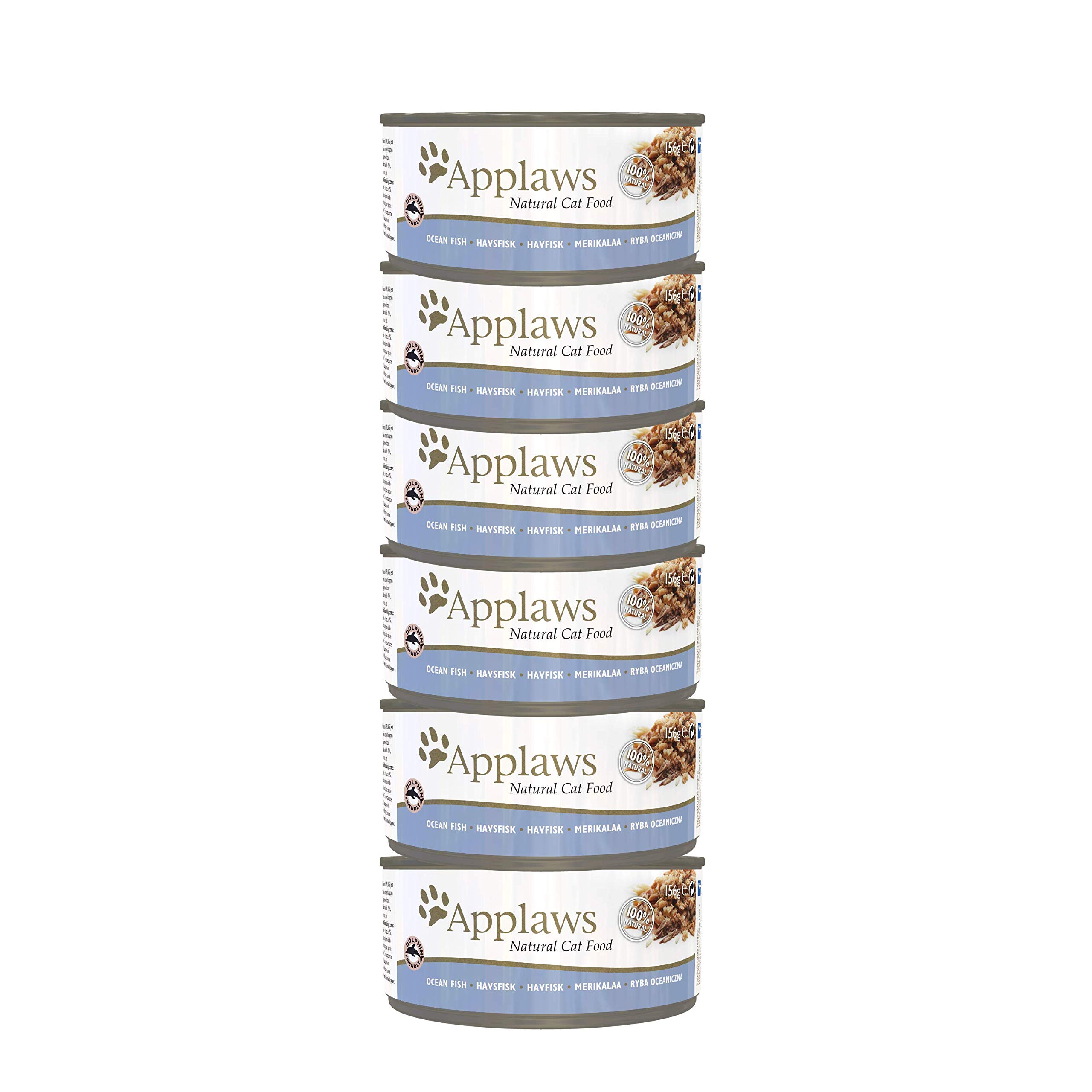 Applaws 100% Natural Wet Cat Food, Ocean Fish, 156g Tins Pack of 6