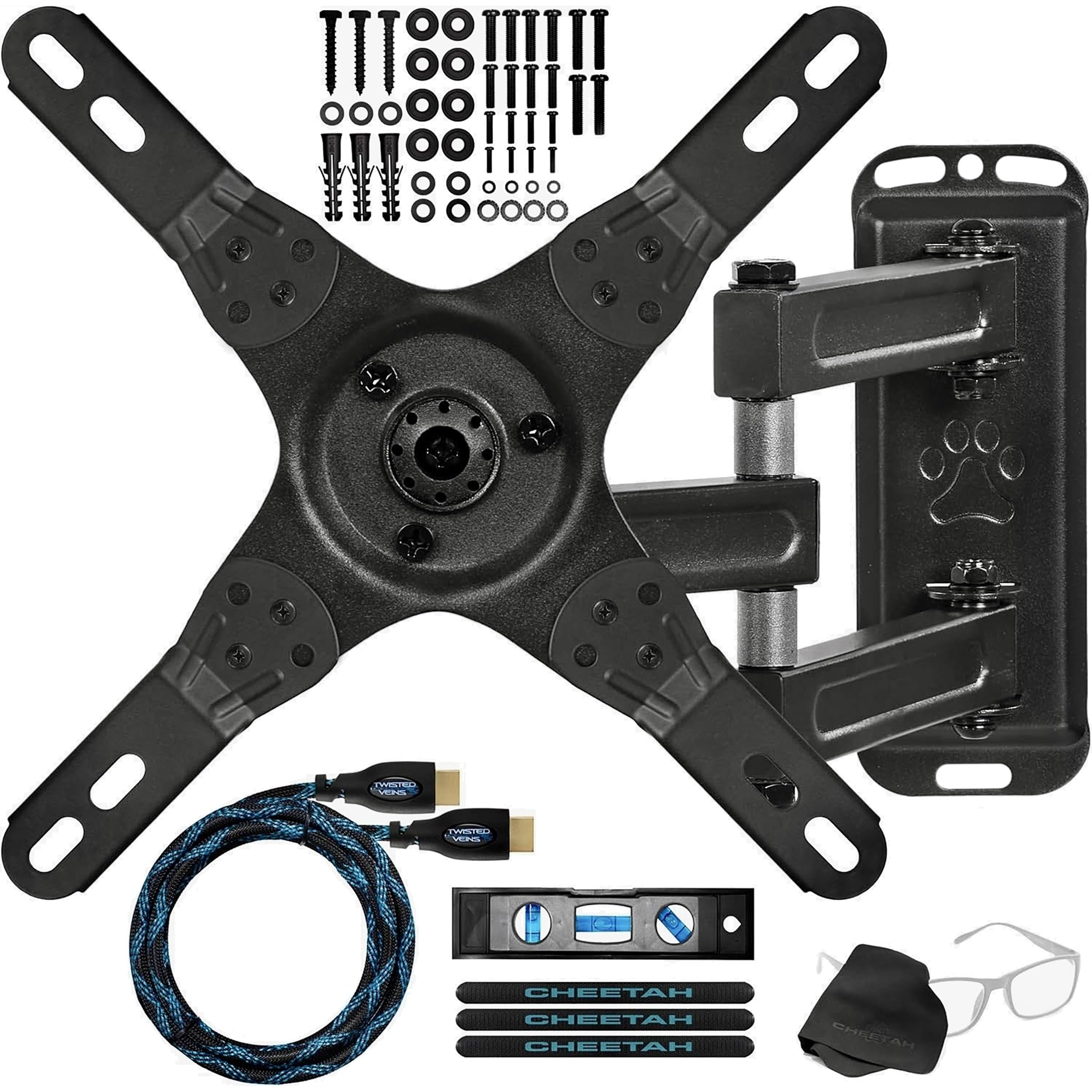 Photo 1 of Cheetah ALAMEB with Touch Adjust Full Motion TV/Monitor Arm Wall Mount, for 12-49" Monitors, 12-55" TVs, & Echo 15-21", up to 40lbs, VESA 200, 1.3" Profile, 15" Extension, Articulating, Tilt & Swivel