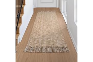 Collive Kitchen Runner Rug, 2' x 4.3' Hand-Woven Reversible Washable Rugs, Tan Cotton Modern Farmhouse Bathroom Mat Hallway Carpets for Foyer Bedroom Entry Back Door Decor