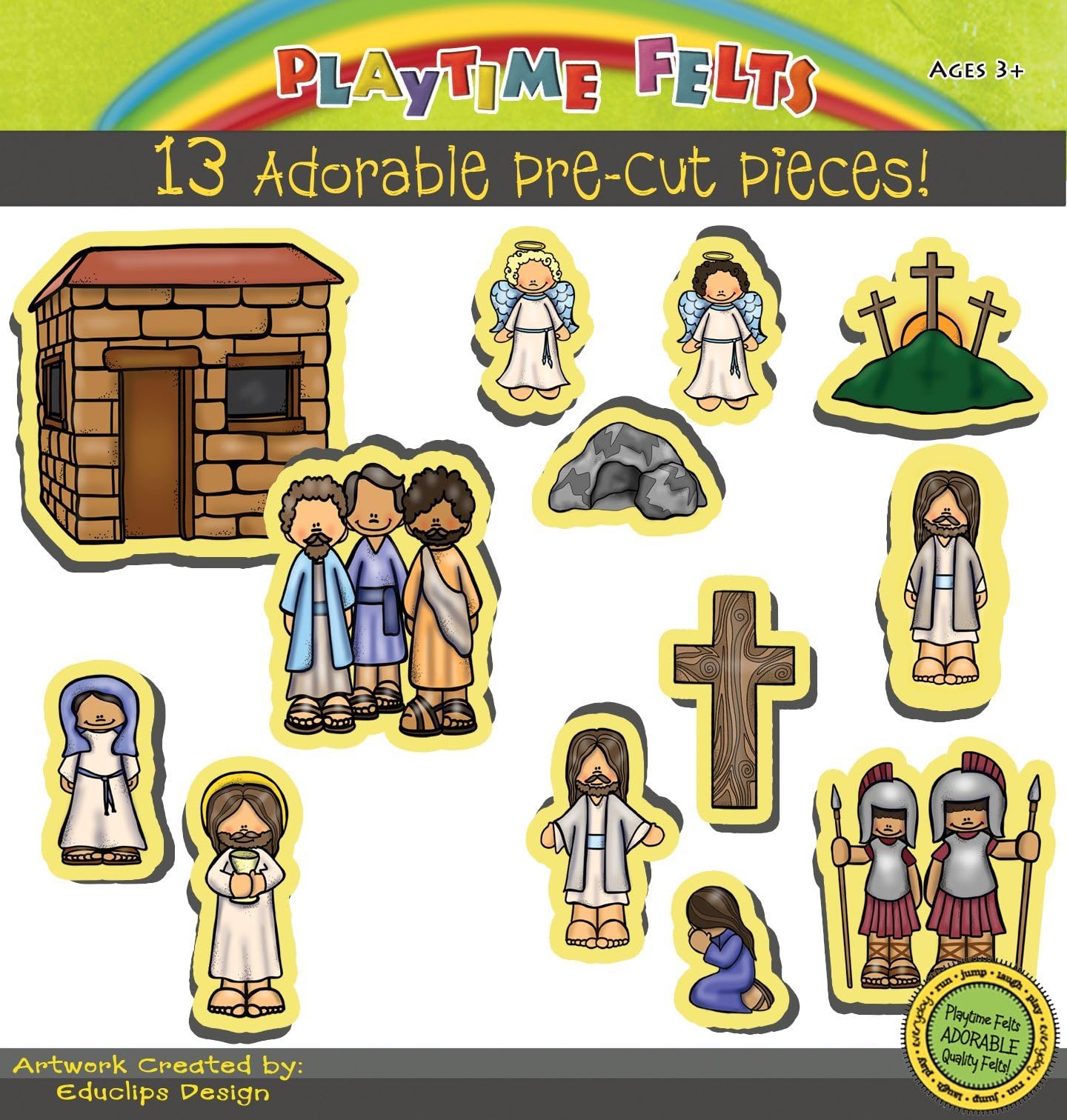 Playtime Felts He is Risen Felt Figures for Flannelboard Storytelling - Precut