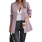 chouyatou Women's Casual Business Open Front Long Sleeve Notch Lapel Office Blazer Jacket