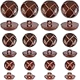 CHGCRAFT 100Pcs 3 Size 1-Hole Plastic Buttons Round Brown Plastic Imitation Leather Buttons Set for Blazer Suits Sport Coat Uniform Jacket Sewing Craft 25mm 20mm 15mm