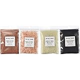 Sea Salt Shack Classic Variety 4 Pack | Himalayan Pink Crystal Salt, French Grey Sea Salt, Red Alaea Hawaiian Sea Salt, Black Lava Hawaiian Sea Salt (2oz Each)