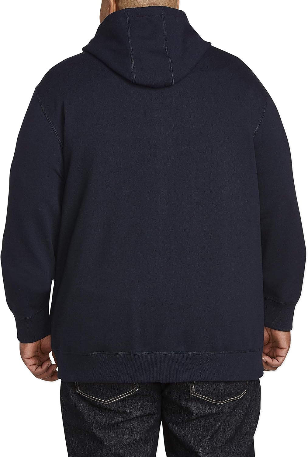  Essentials Men's Big & Tall Full-Zip Hooded Fleece Sweatshirt fit by DXL, Navy, 2X: Clothing