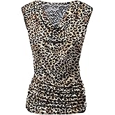 Zeagoo Tank Top for Women Trendy Going Out Tops Sleeveless Shirts Ruched Business Casual Basic Tunic Tops