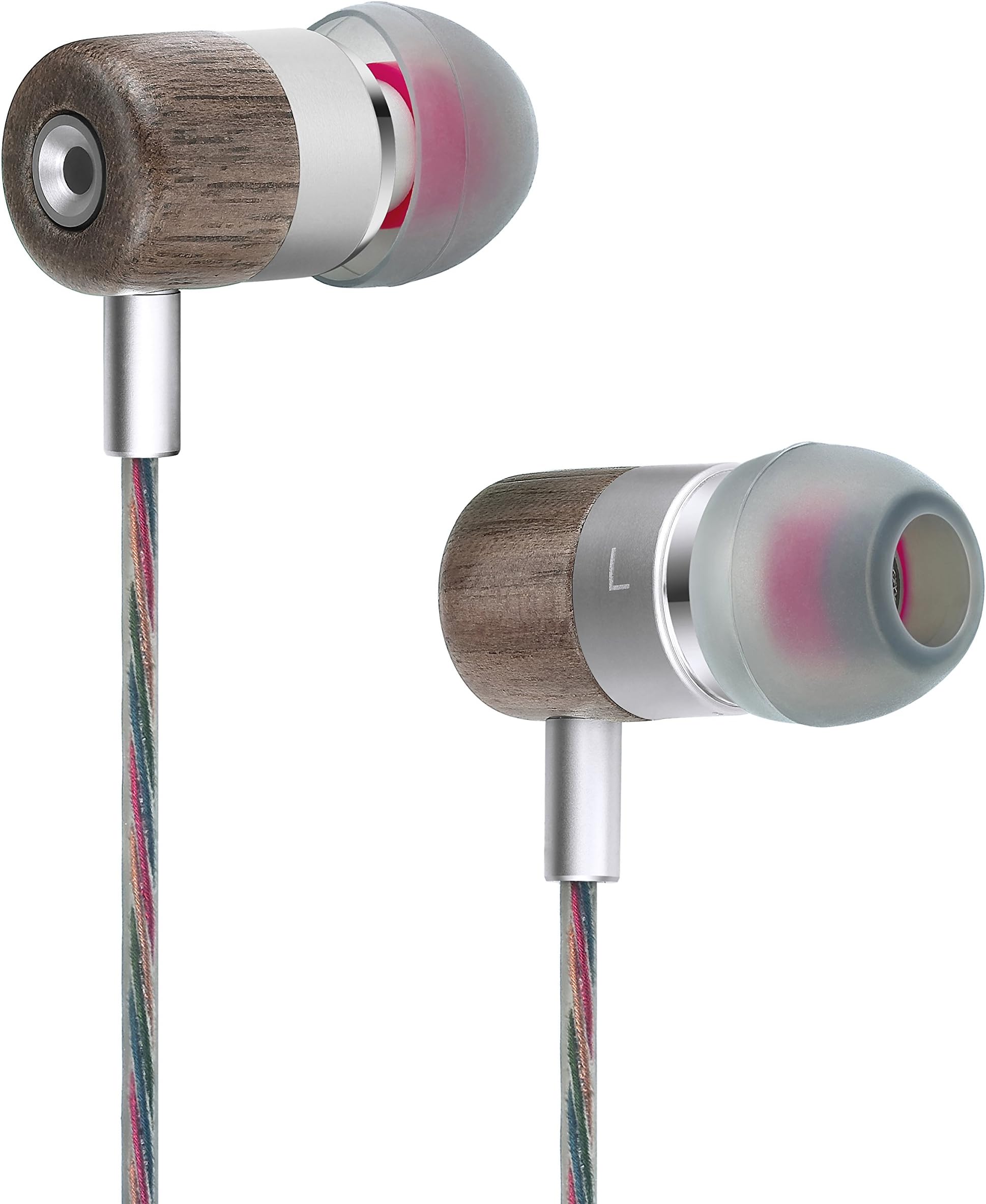 AUDBOS Dual Driver In-ear Earphones Dynamic & Balanced Armature Driver Deep Bass Noise Isolating with Microphone and Remote (Silver Hoop)