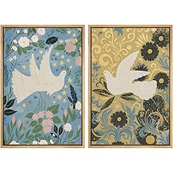 MUDECOR Framed Canvas Print Wall Art Set White
