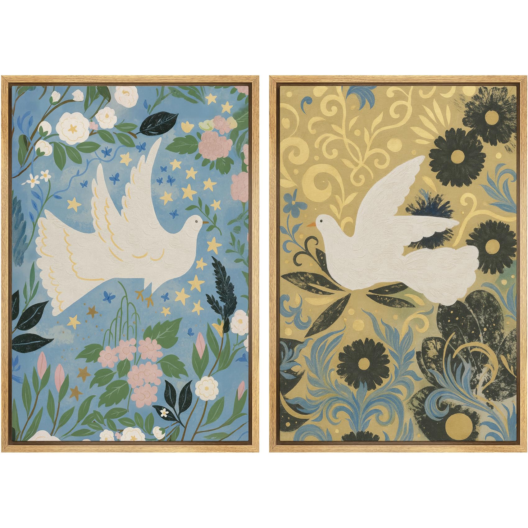MUDECOR Framed Canvas Print Wall Art Set White