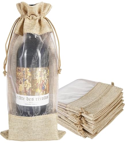 TINSKY 12 Bolsas De Regalo De Vino Con Asa Para Botellas De Vino