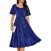 Aupuls Sequin Long Formal Dress for Women Valentine's Day Sparkly Prom Dresses