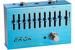EROK EQ Pedal,10-Band Equalizer,(31.25Hz–16kHz) with ±12dB Gain/Attenuation for Each Band,for Electric Guitar Bass Eq Pedal,with Independent Controller Button