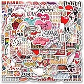 122Pcs Mama Stickers Pack, Aesthetic Vinyl Waterproof Sticker Decals for Water Bottle,Laptop,Phone,Skateboard,Scrapbooking,Bumper for Party Supply Decor Favor……
