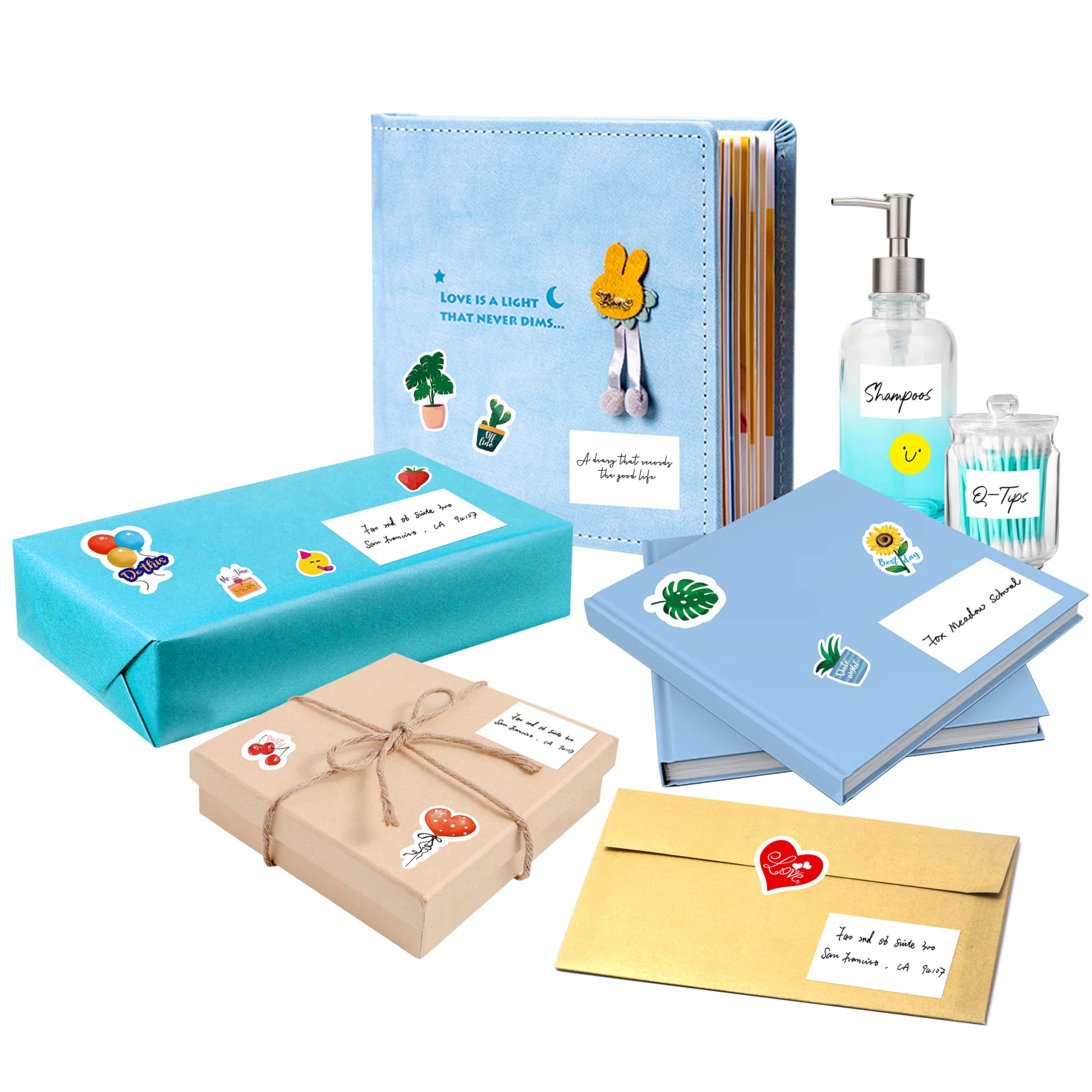 120 Large Size Blank Labels, Water/Oil/Tear Resistant, Inkjet & Laser Printer Available Removable No Residue for Home Organization Projects, Bins, Kitchen Storage Containers, Desk Items(2”x 3”)