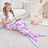 WERNNSAI Mermaid Tail Blanket Plush Wearable Blanket 140 x 60 cm Pink view 6