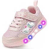 YESKIS Toddler Boys Girls Light Up Shoes LED Flashing Lightweight Mesh Breathable Adorable Running Sneakers for Toddler and Little Kid