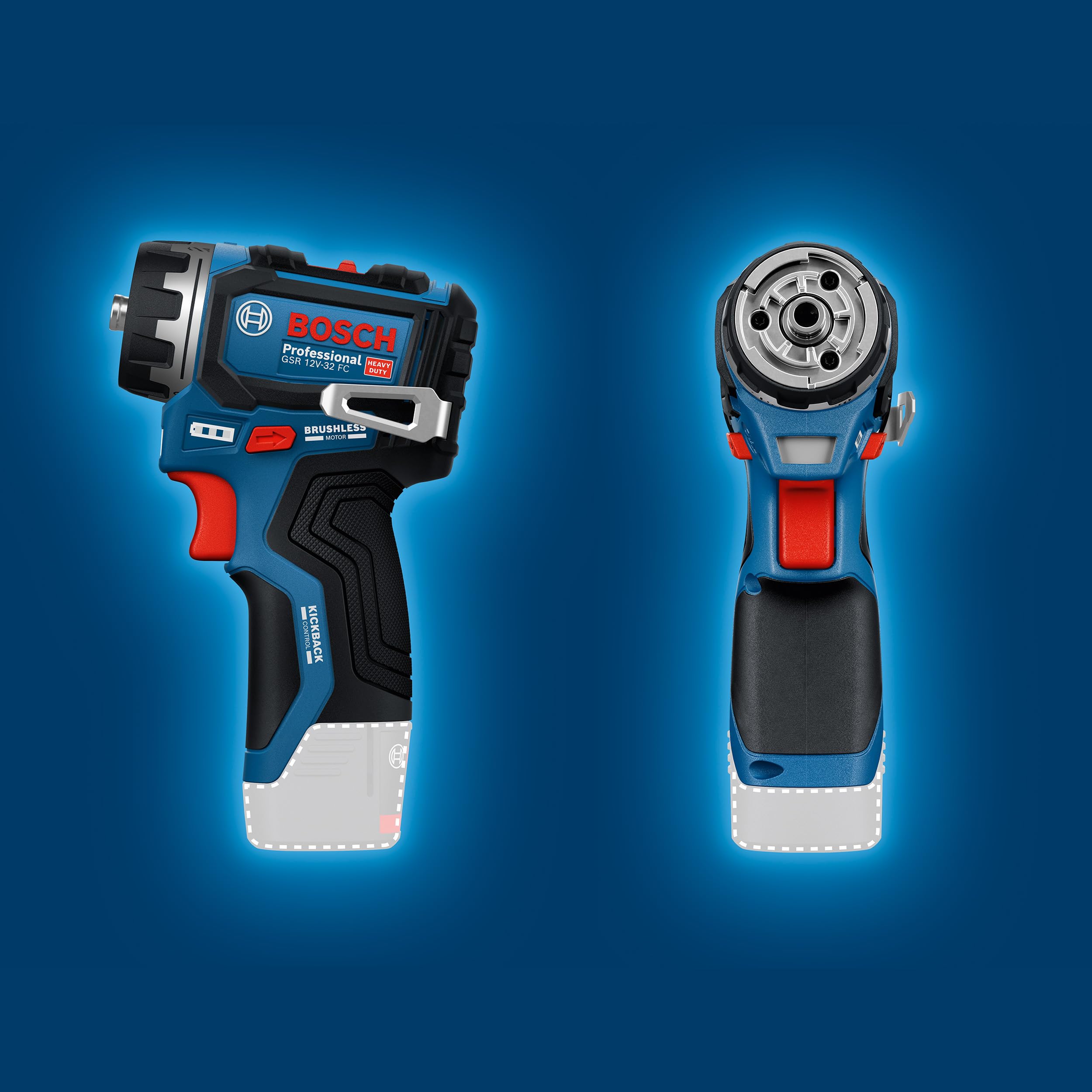 Bosch PRO 12V System Akku-Bohrschrauber GSR12V-32FC (inkl. GFA 12-M, GFA 12-X, GFA 12-E, GFA 12-W, GFA 12-H, Zusatzhandgriff, Tiefenmesser, L-BOXX) 6