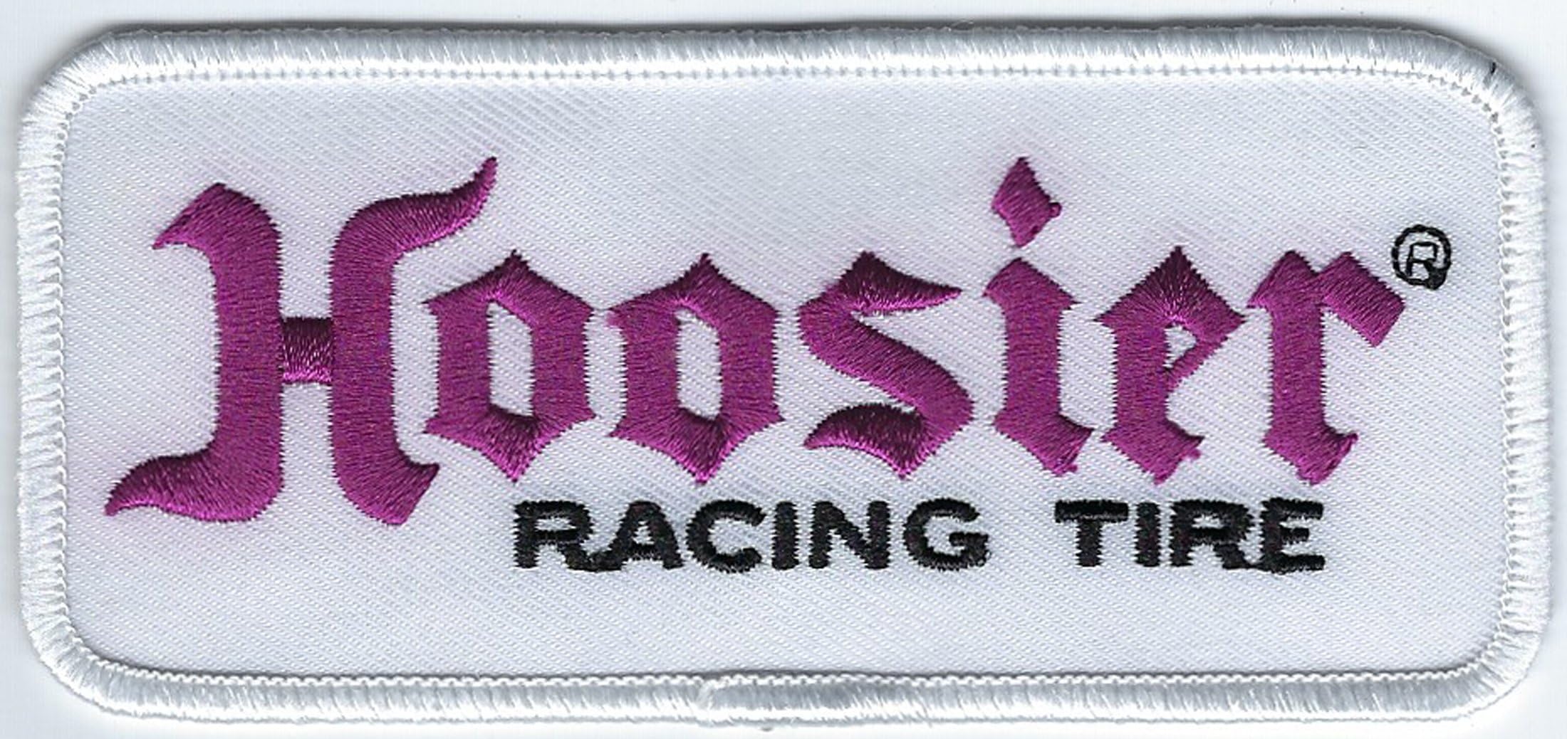Hoosier Tire Racing Patch 4-1/2 Inches Long Iron On Embroidered Jacket T- Shirt Cap Hat Polo Vest Hoodie