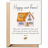 TRIDECOR New Home Card – Housewarming Card with Blessing, Welcome New Homeowner Gift, Folded 5x7 Greeting Card with Envelope, Blank Inside, Thoughtful House Warming Gifts New Home
